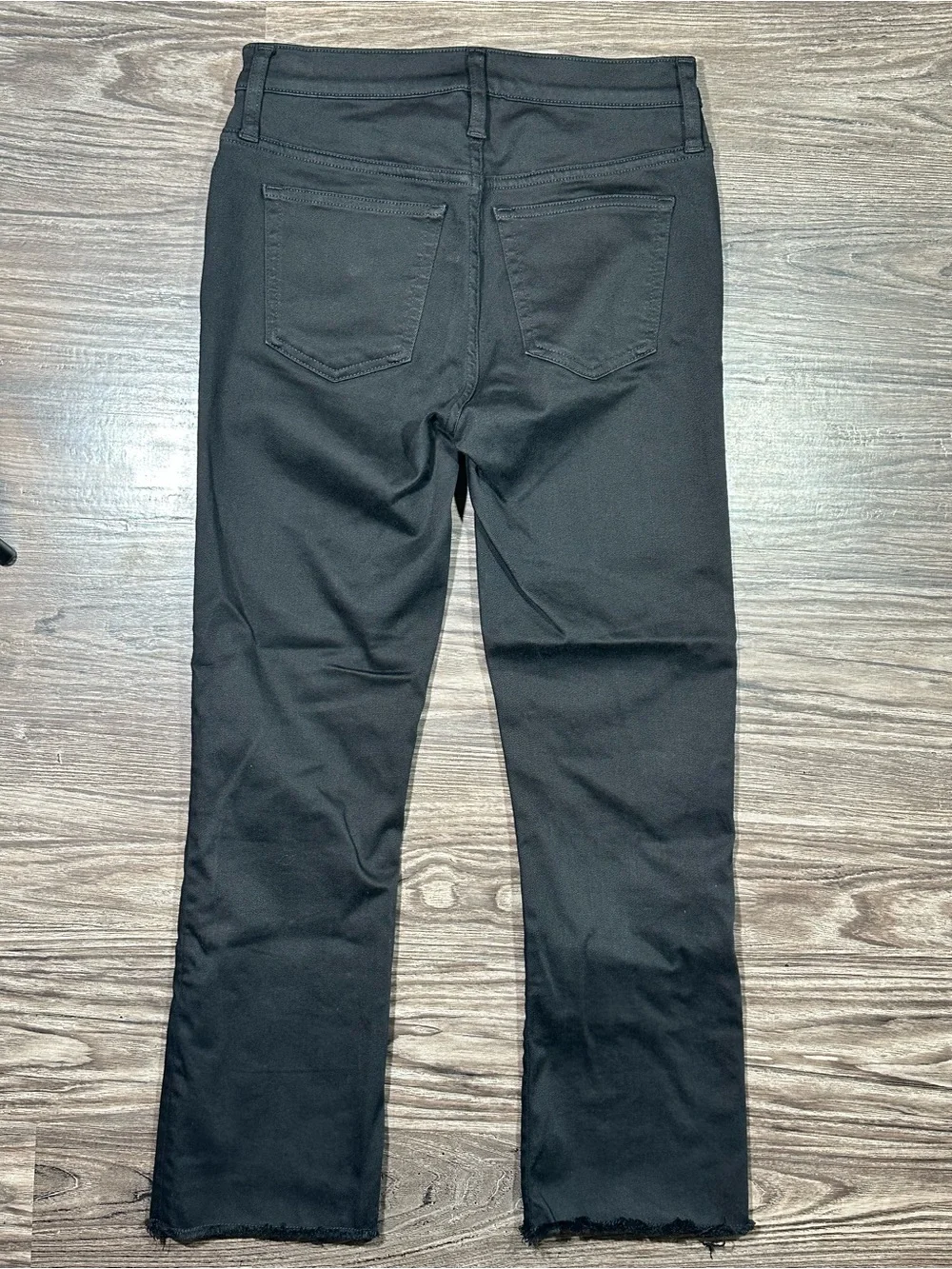 J. CREW Black 9” Mid Rise DEMI BOOT CROP Raw Hem Jeans 25